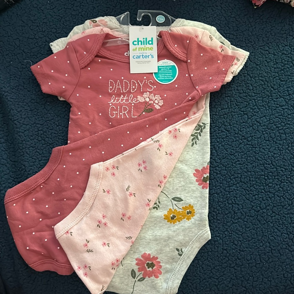 carters 3-6 daddy’s little girl onsie set 3-6 months